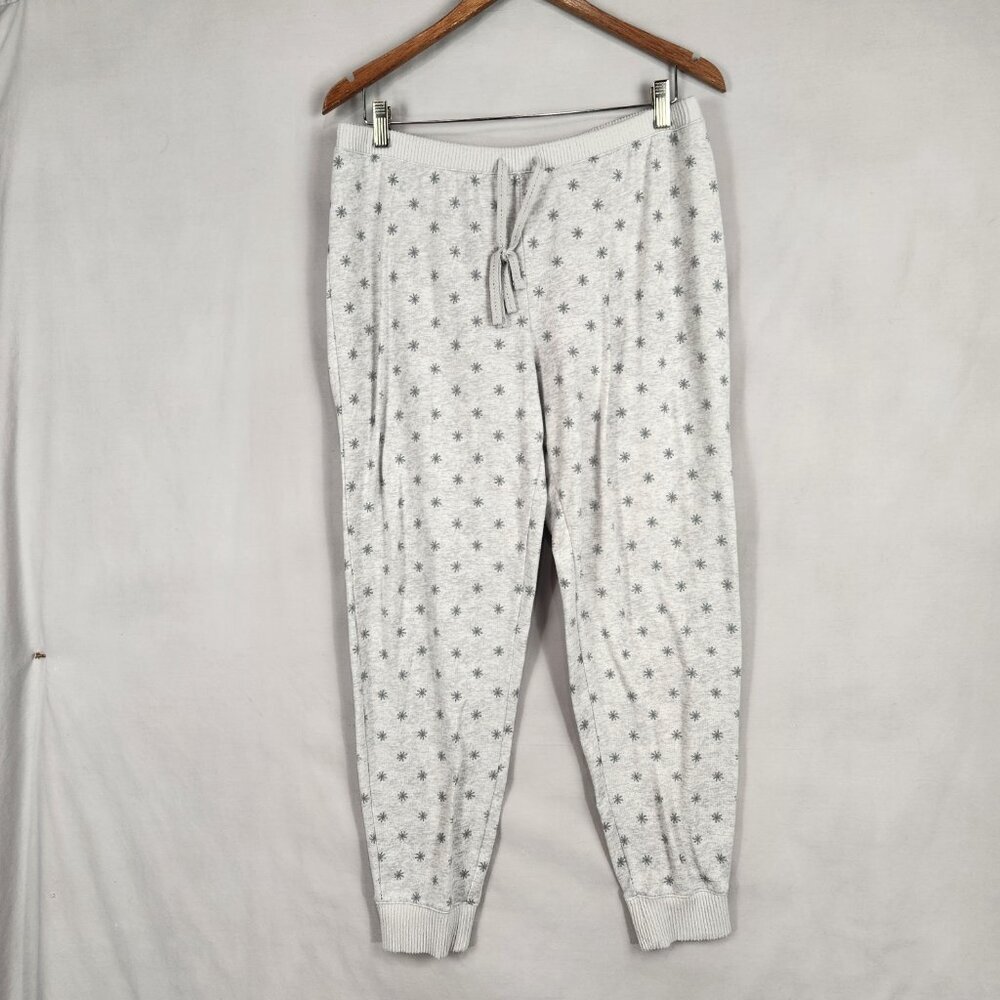 Lauren Conrad Dachshund Pajama Set Womens L Gray Snowflake Poly Knit Stretch - Picture 9 of 14